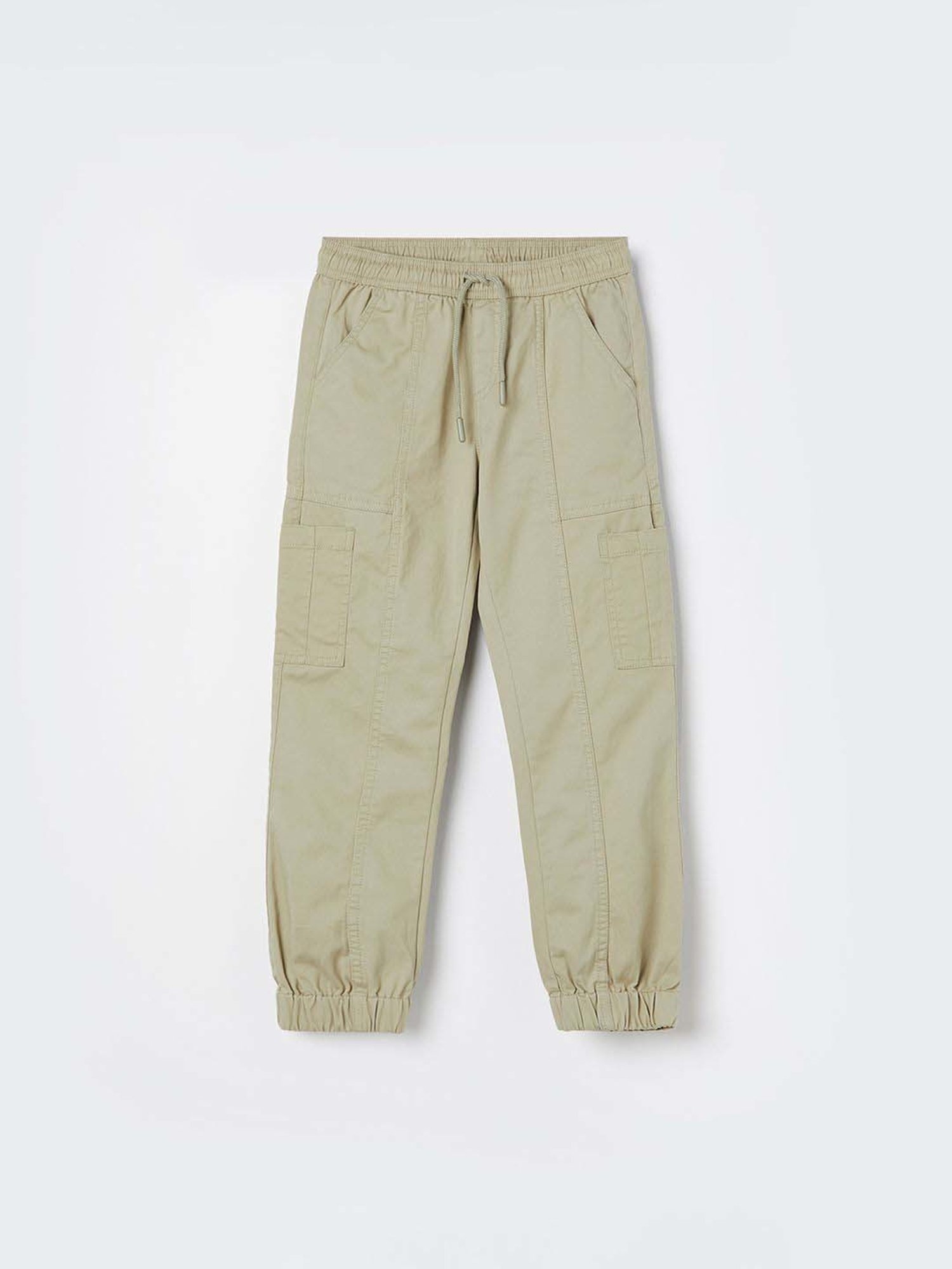 Fame Forever by Lifestyle Boys Khaki Cotton Solid Woven Bottom