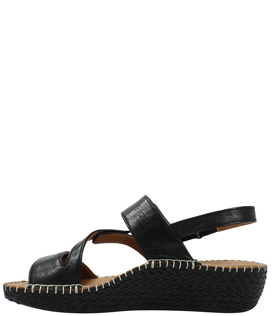 L'Amour Des Pieds Yamona Leather Wedge Sandals