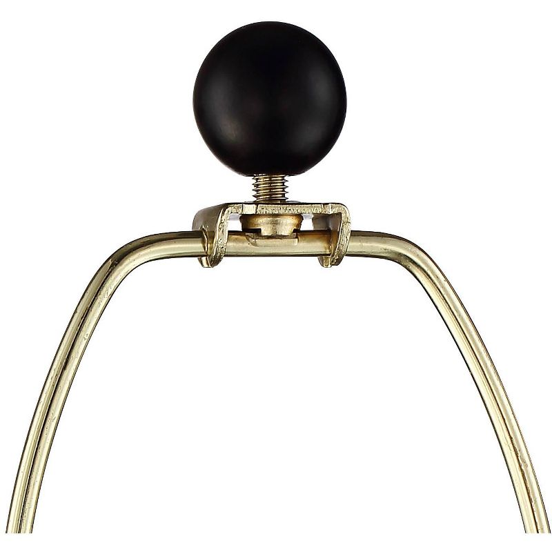 Regency Hill Modern Table Lamps Set of 2 Open Profile Bronze Fabric Drum Shade for Living Room Bedroom Bedside Nightstand Office