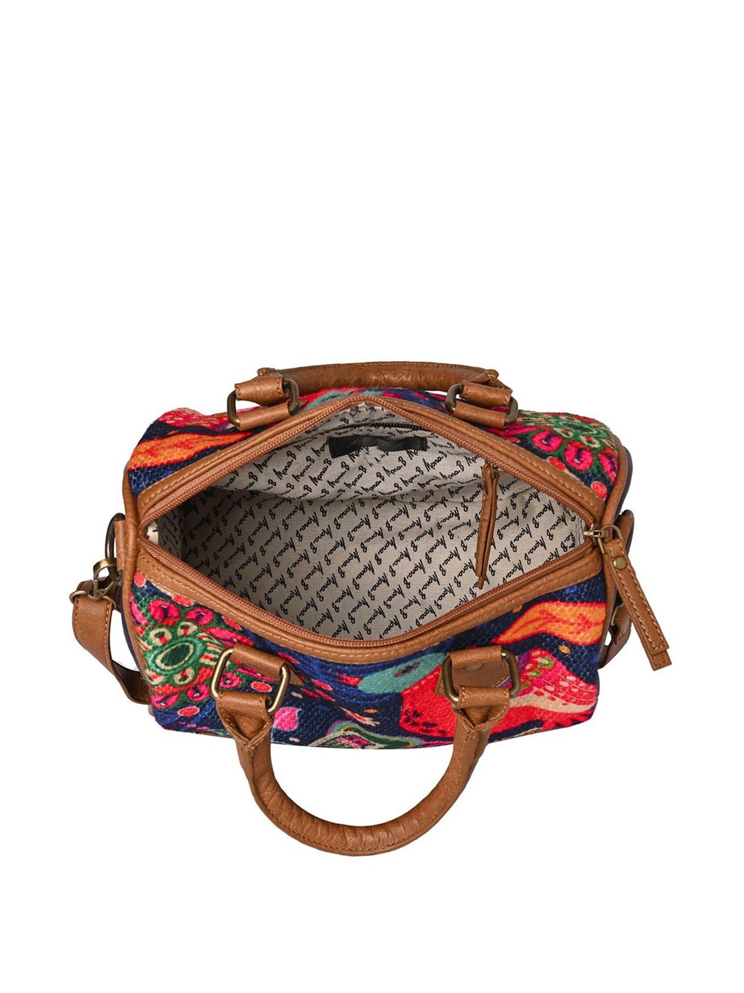 Mona B Oasis Navy Printed Small Handbag