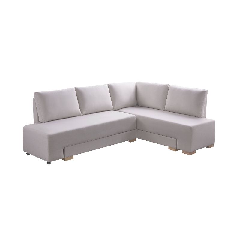 Lester Convertible Sleeper Sectional Sofa Cream - miBasics