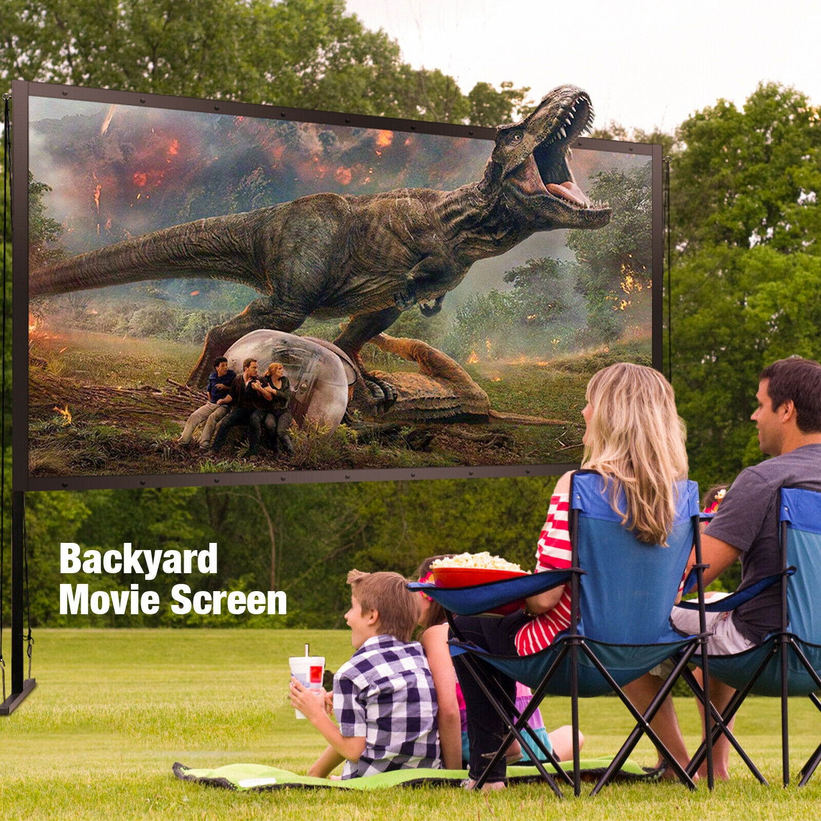 100Inch Portable Projector Screen with Stand HD 4K 16:9 Home Projection Screen