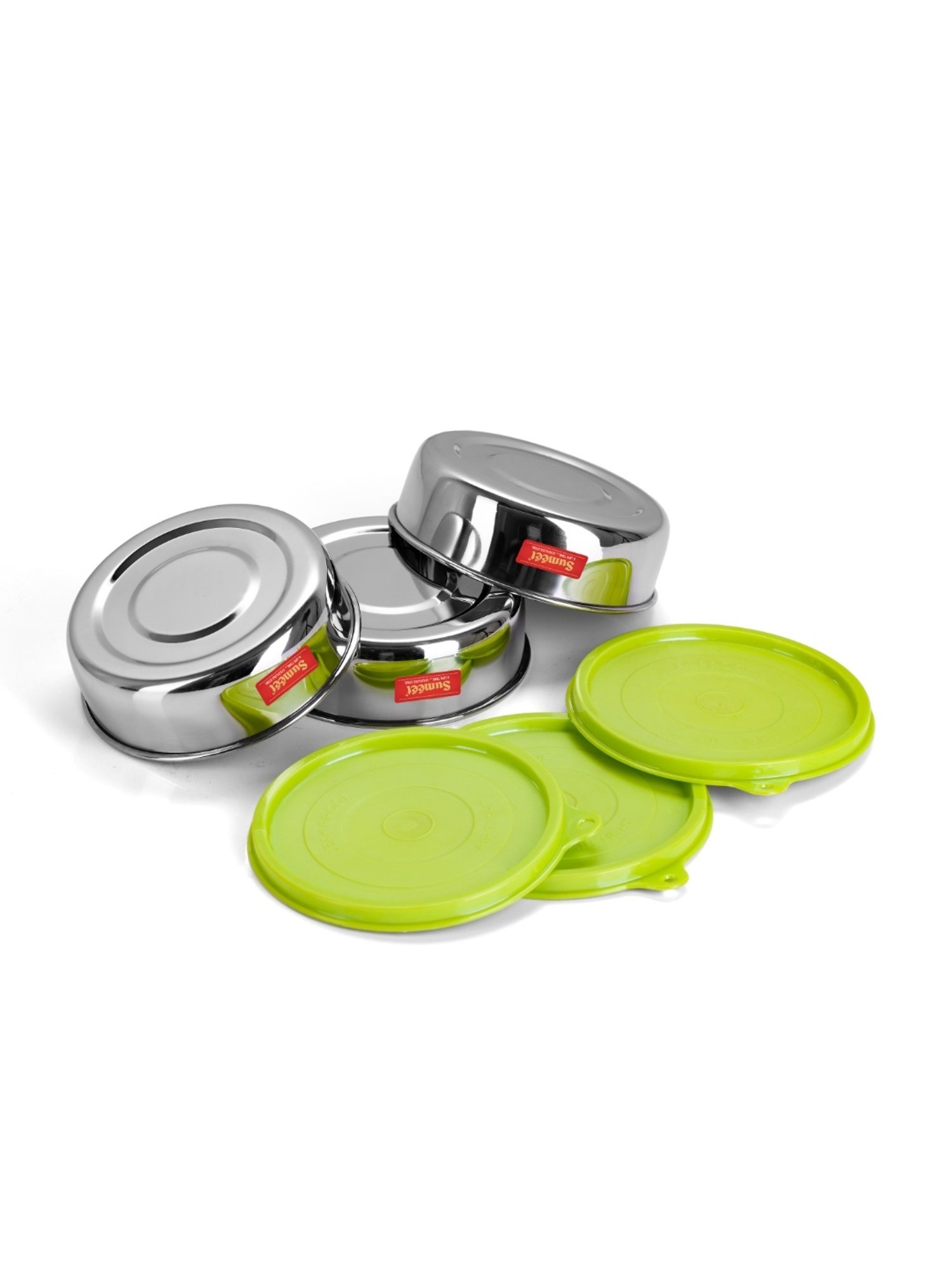 Borosil Grey Stainless Steel Lunch Box - Set of 4