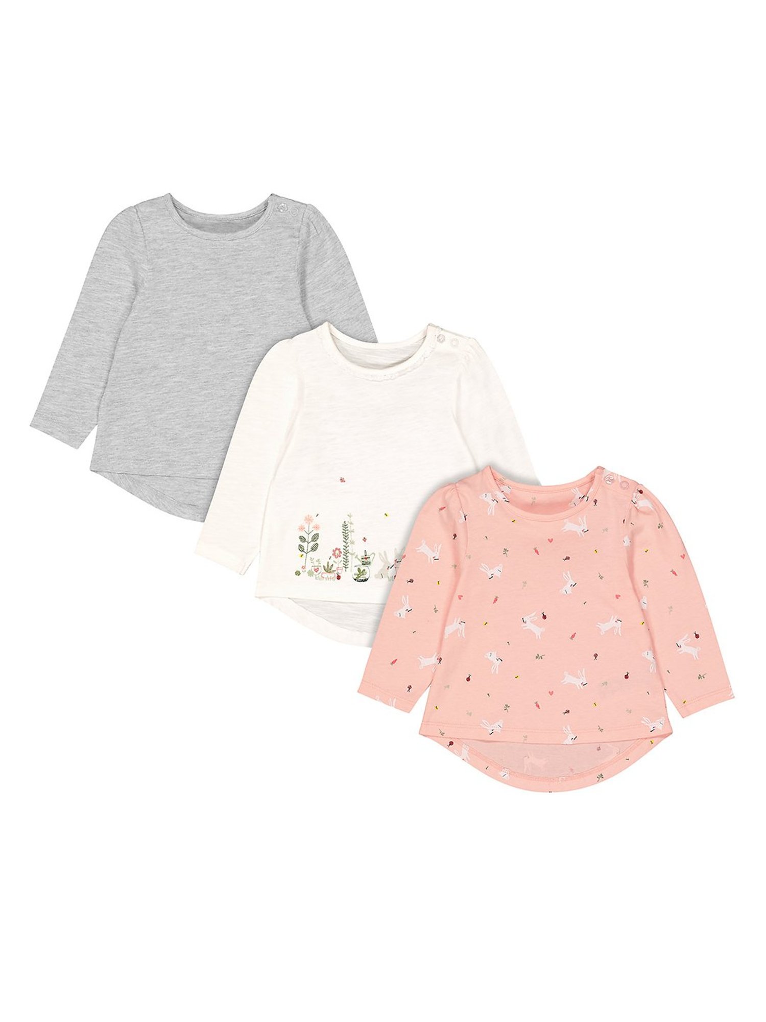 Mothercare Kids Multicolor Printed Full Sleeves T-Shirt (Pack Of 3)