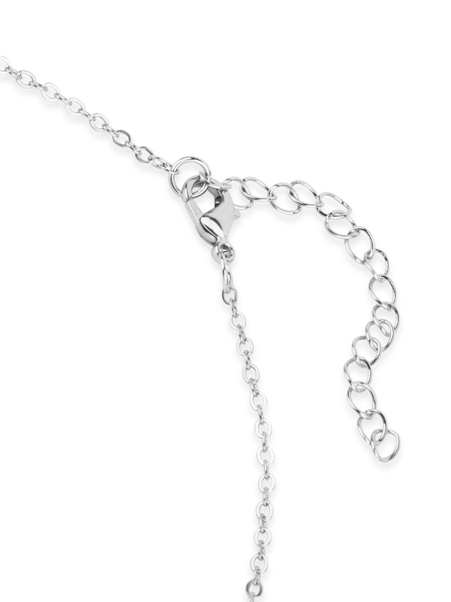 ToniQ Silver-Plated Floral Round Charm Necklace for Women