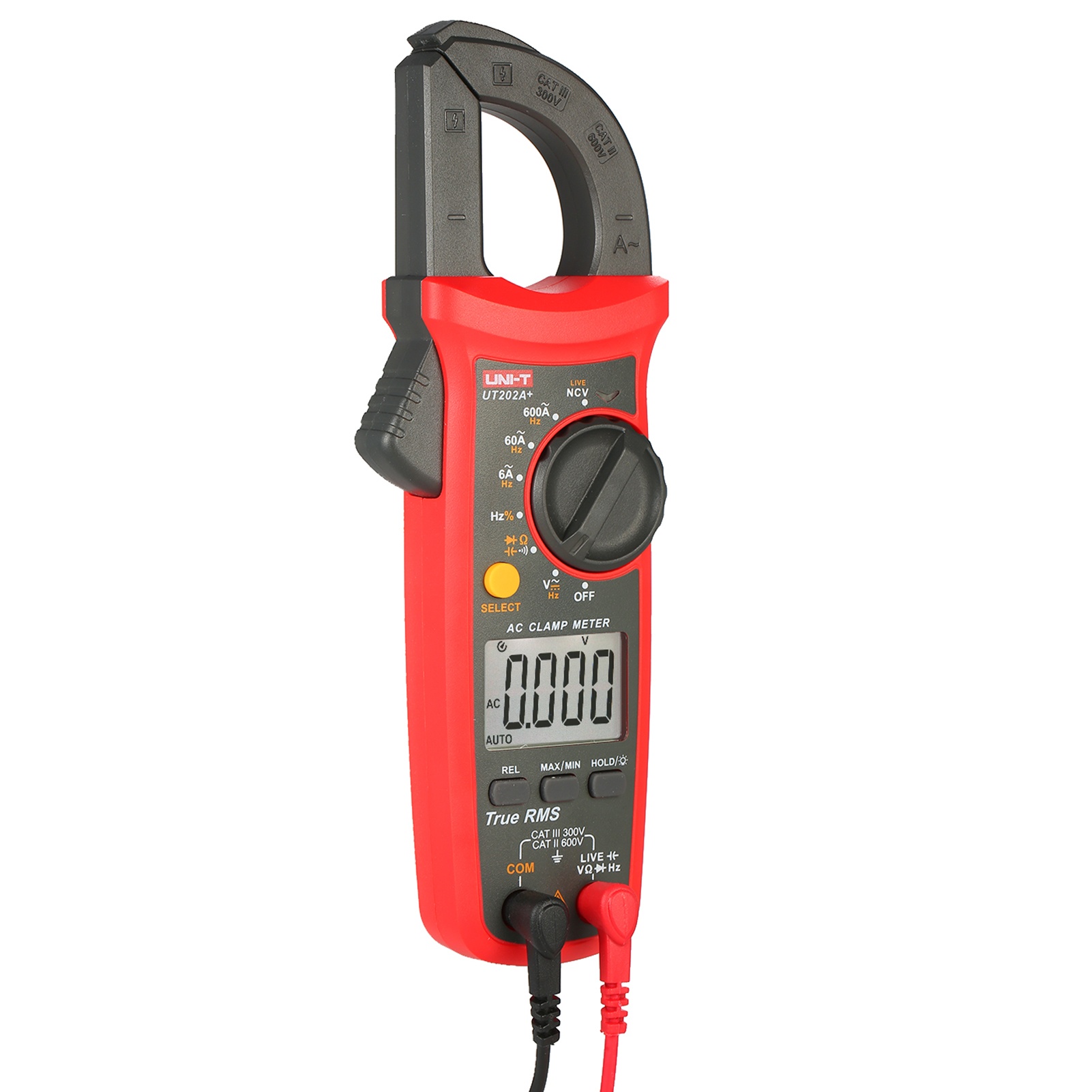 UNI-T UT202A+ 6000 Counts Digital Clamp Meter True RMS Multimeter Clamp Ammeter Voltage Meter NCV Test Universal Meter Tester AC Current Clamp Tester Measuring Relative Value Capacitance Frequency
