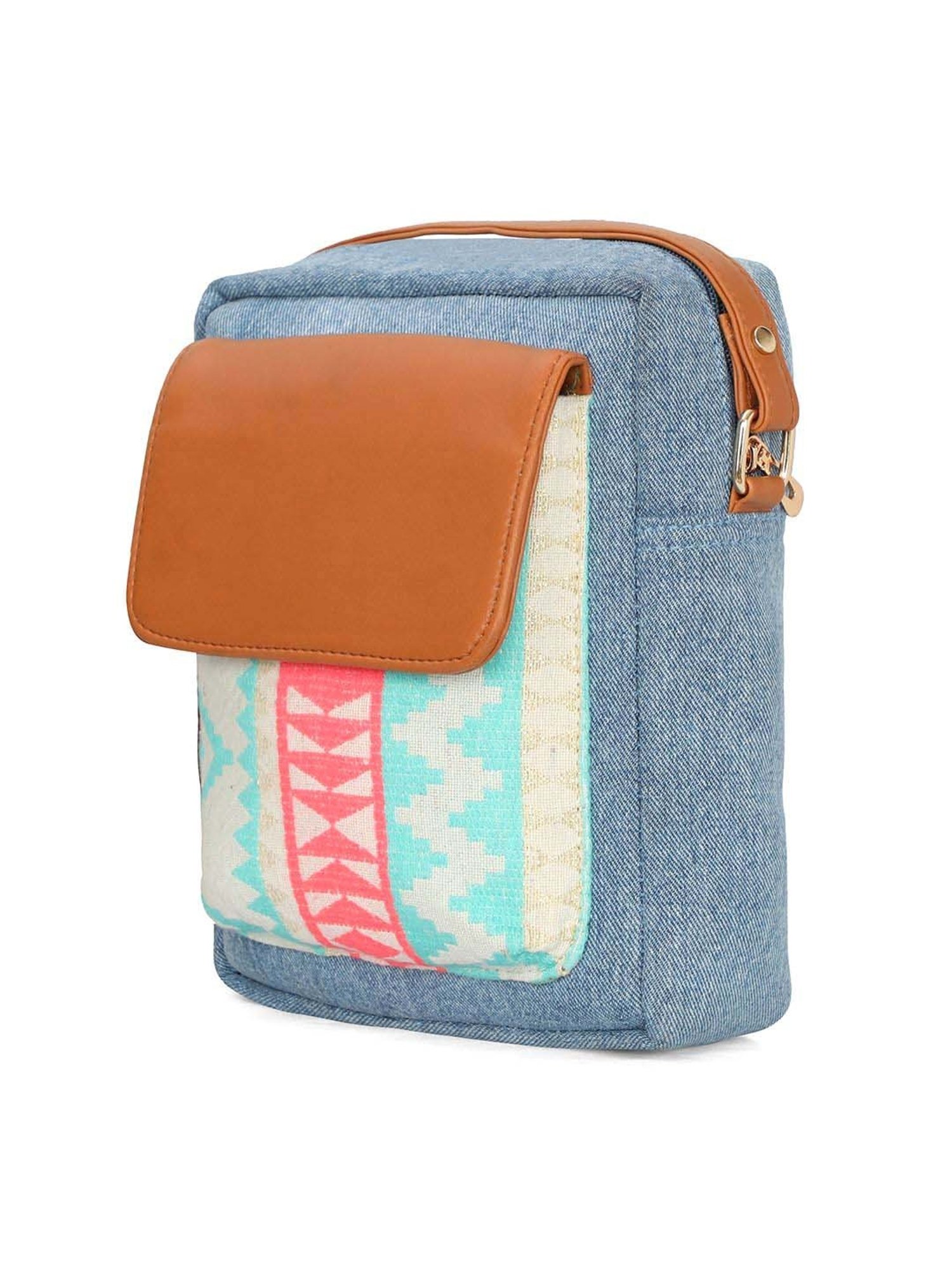 NR by Nidhi Rathi Blue Textured Medium Sling Handbag