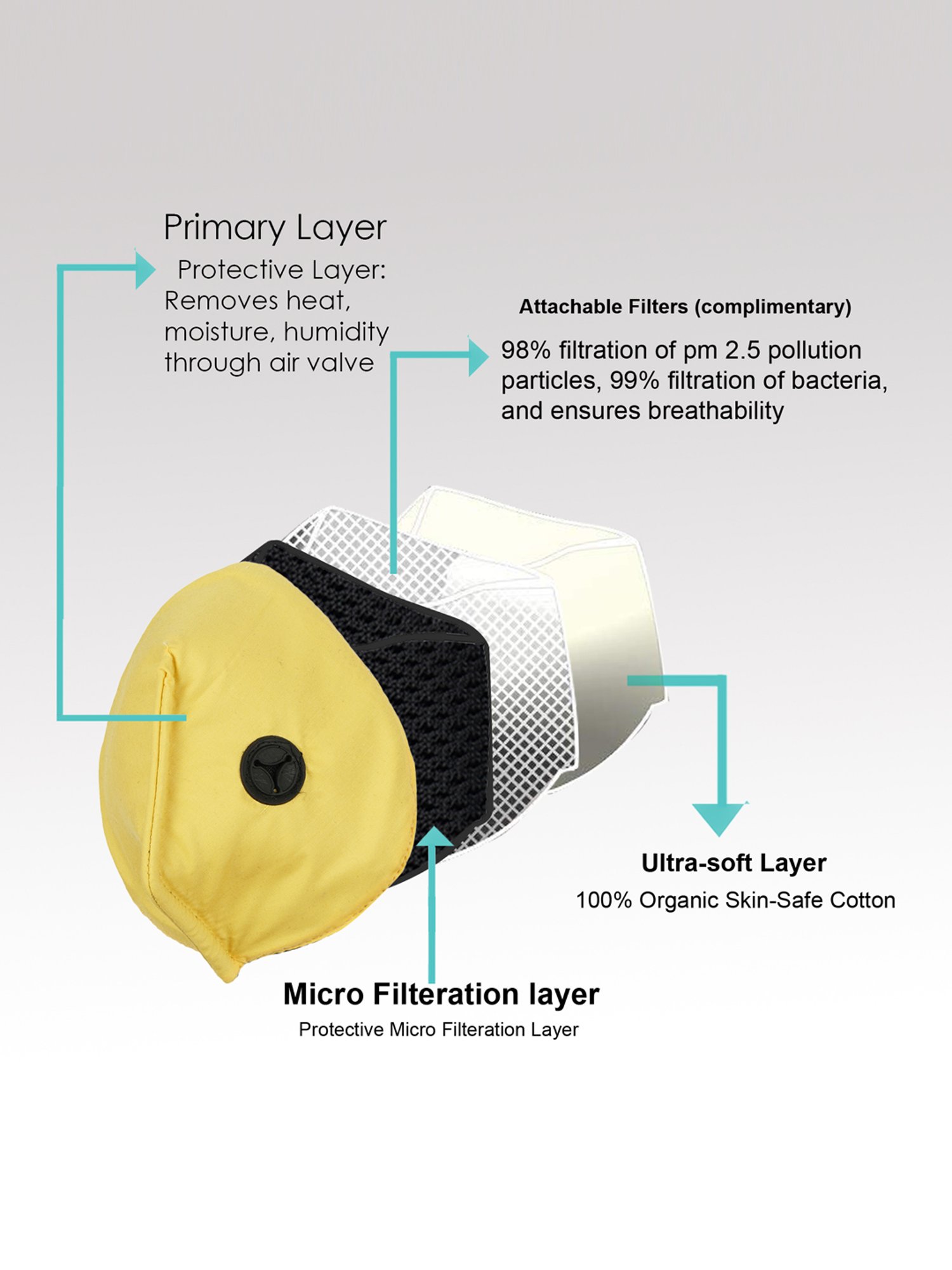 Lion crown Reusable 3 Layered Face Masks - Pack of 5