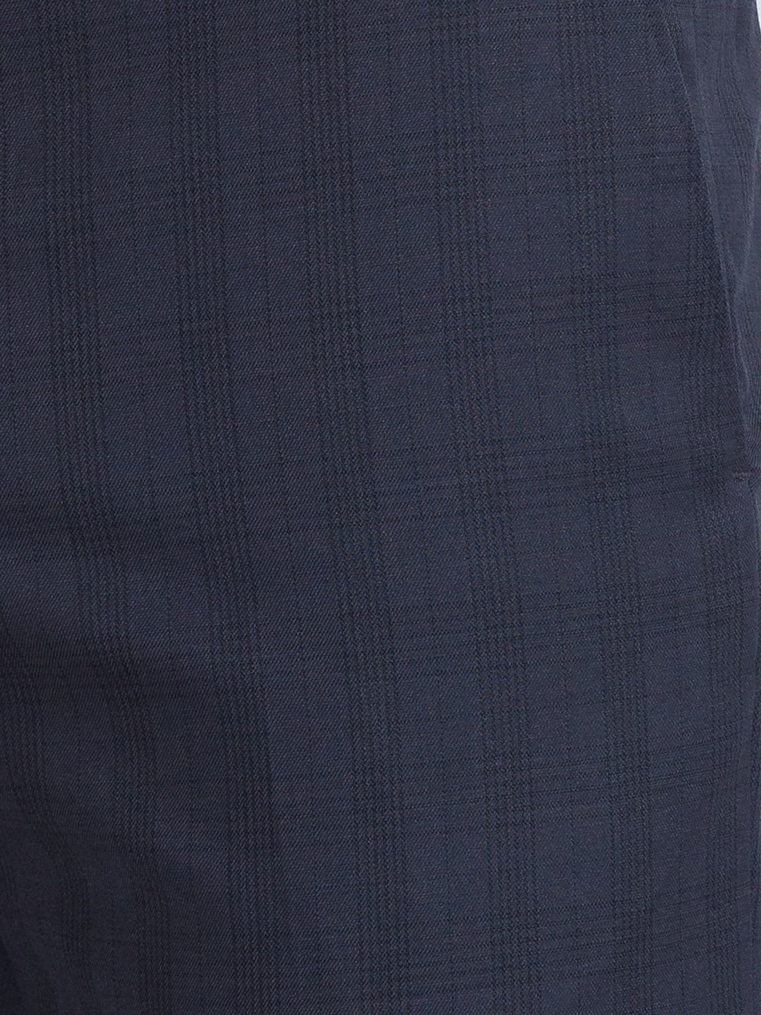 Raymond Grey Regular Fit Checks Trousers