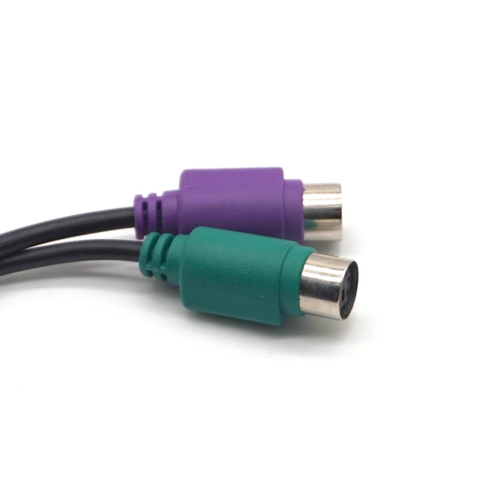 Plugadget USB to Dual PS/2 Cable USB Male to Female PS/2 Adapter Converter Extension Cord for Keyboard Mouse Scanning Gun PS2 to USB Wire