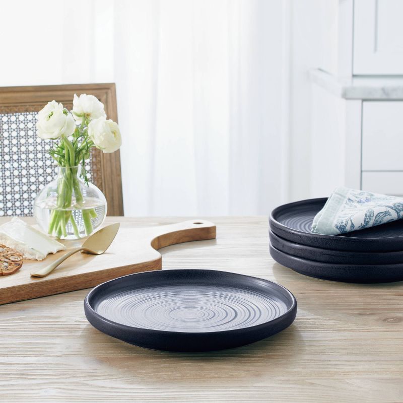 8.5" 4pk Stoneware Glazed Salad Plates Blue - Threshold™ designed with Studio McGee