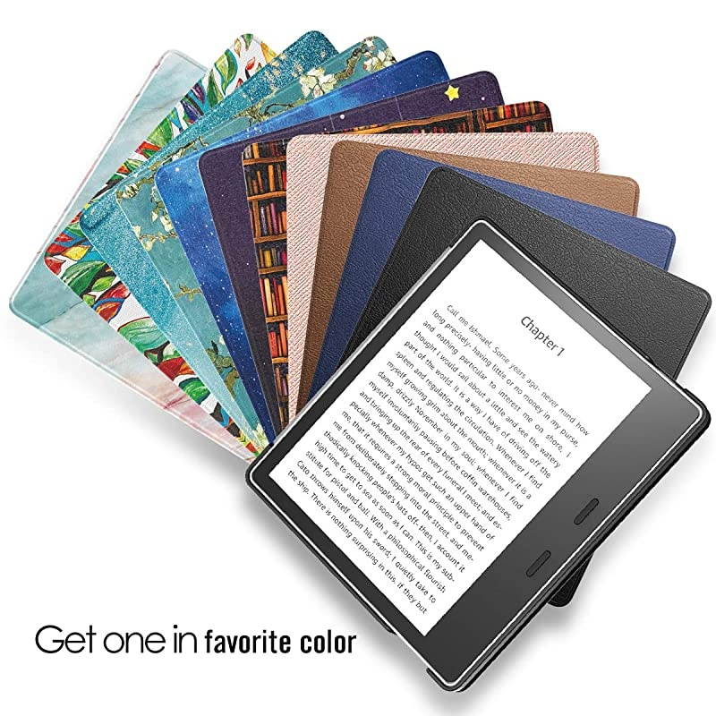 Case Compatible for AllNew Kindle Oasis 10th Generation 2019 Release Slim Lightweight PU Leather Protective Cover with Auto WakeSleep Fit  7quot Kindle Oasis Lucky Tree
