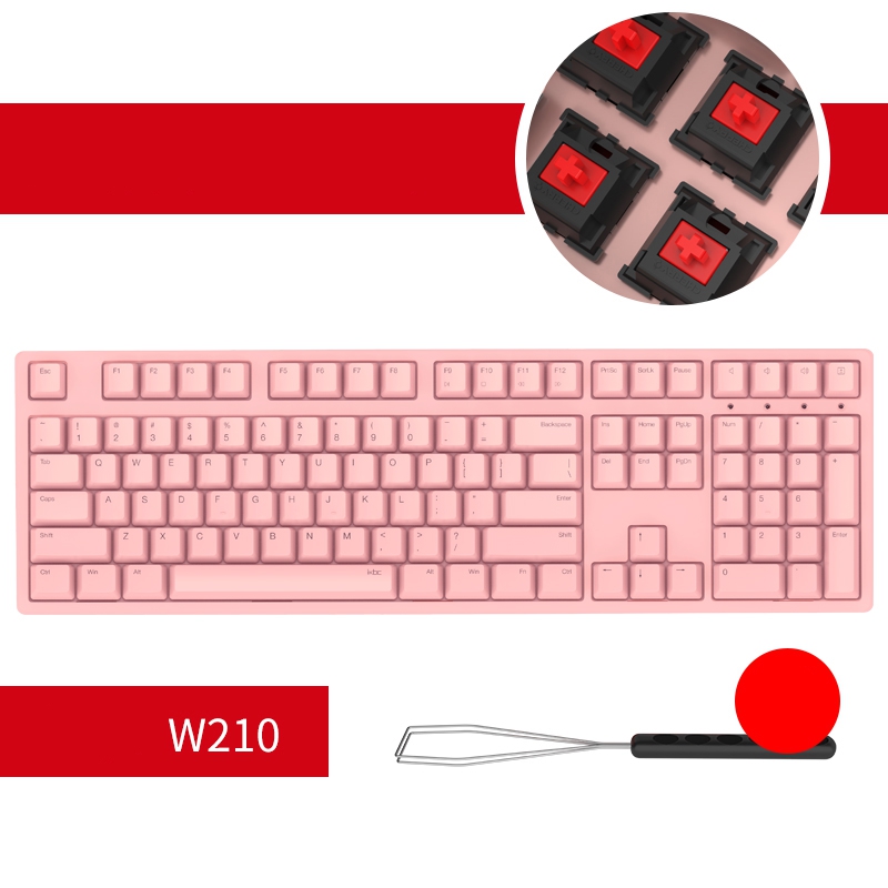 iKBC Typeman W200  2.4Ghz Wireless 87 keys PBT Keycaps Mechanical Gaming Keybaord-Cherry MX Blue( Black)