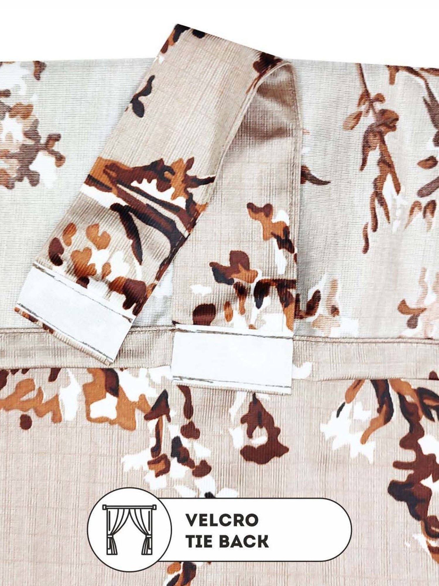 Bianca SANTORO Brown Faux Silk 5 Ft. Window Curtain - Set of 2