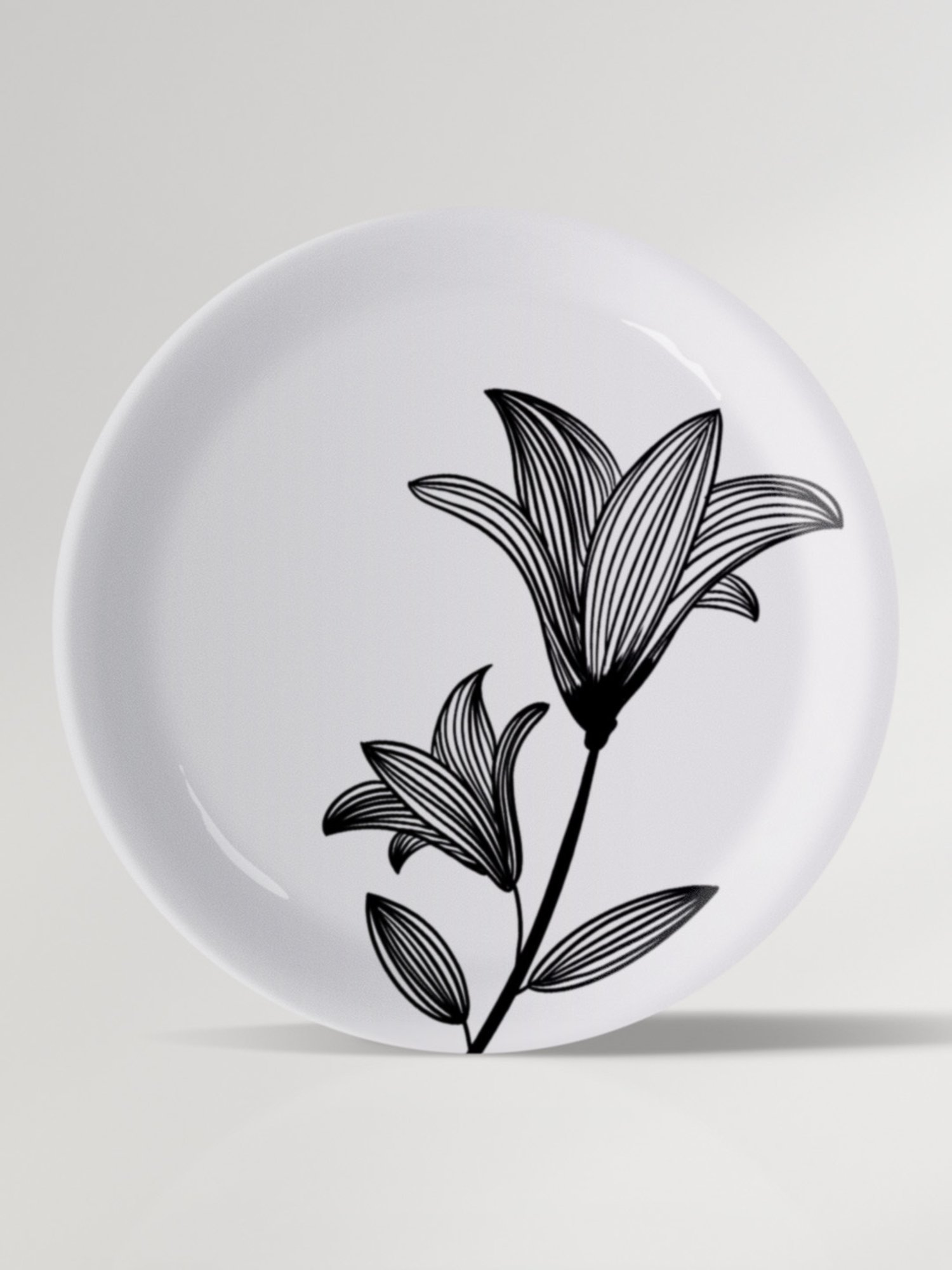 Nestroots Pen & Ink Poetry Black & White Porcelain Decorative Wall Plate