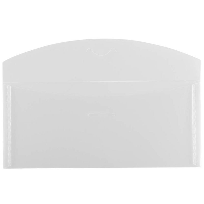 JAM Paper 12pk 4 1/4''"x9 3/4'' Plastic Envelopes with Tuck Flap Closure - Clear
