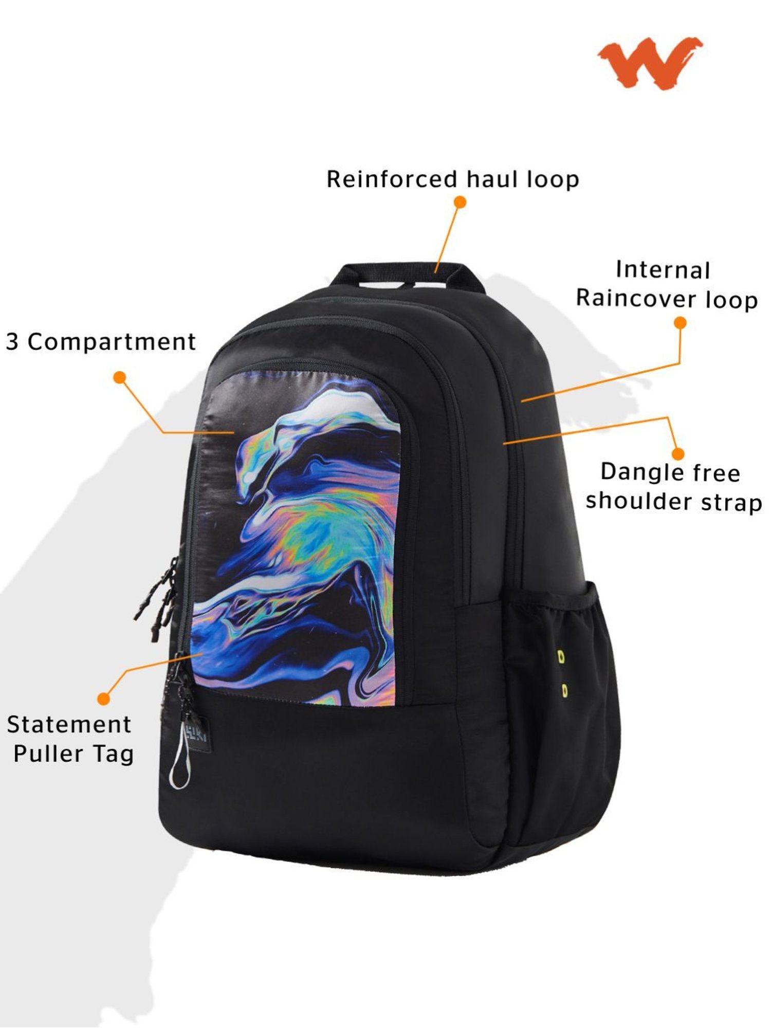 Wiki Back to School 2 Black Polyester Printed Backpack - 32 Ltrs