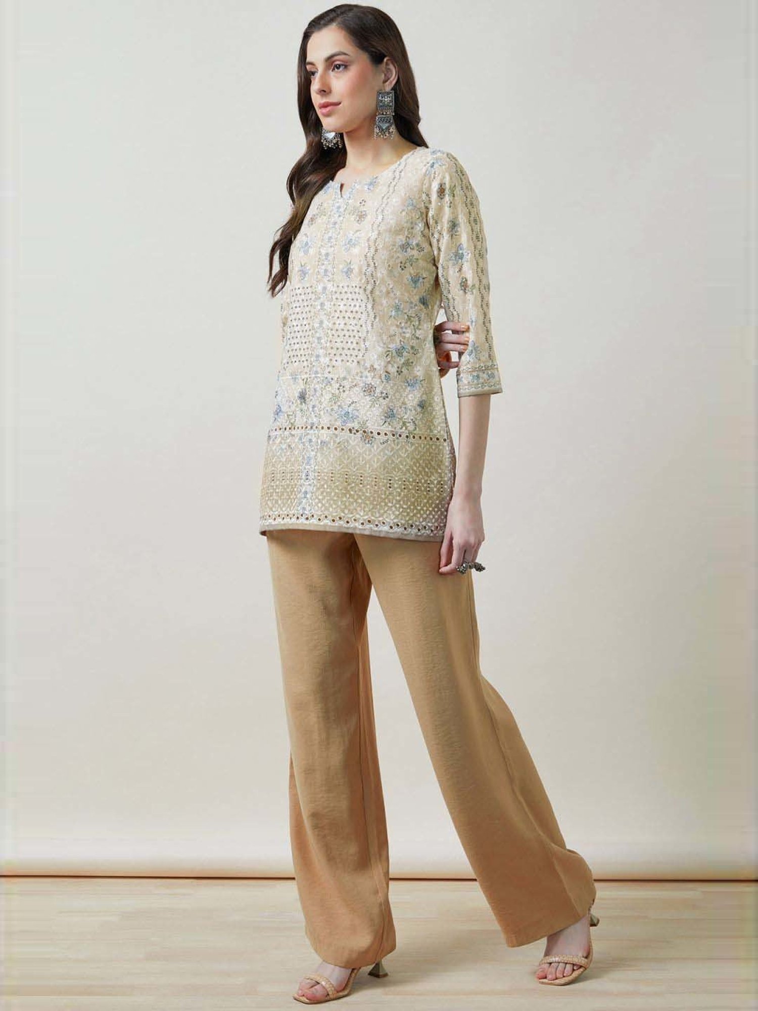 Soch Cream Embroidered Tunic