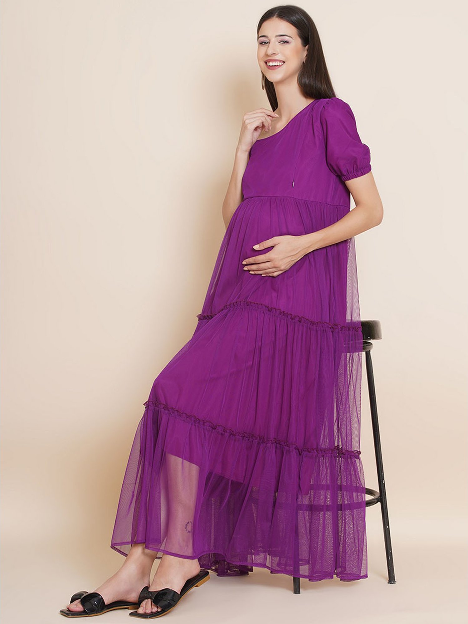 Mine4Nine Purple Maternity Dress