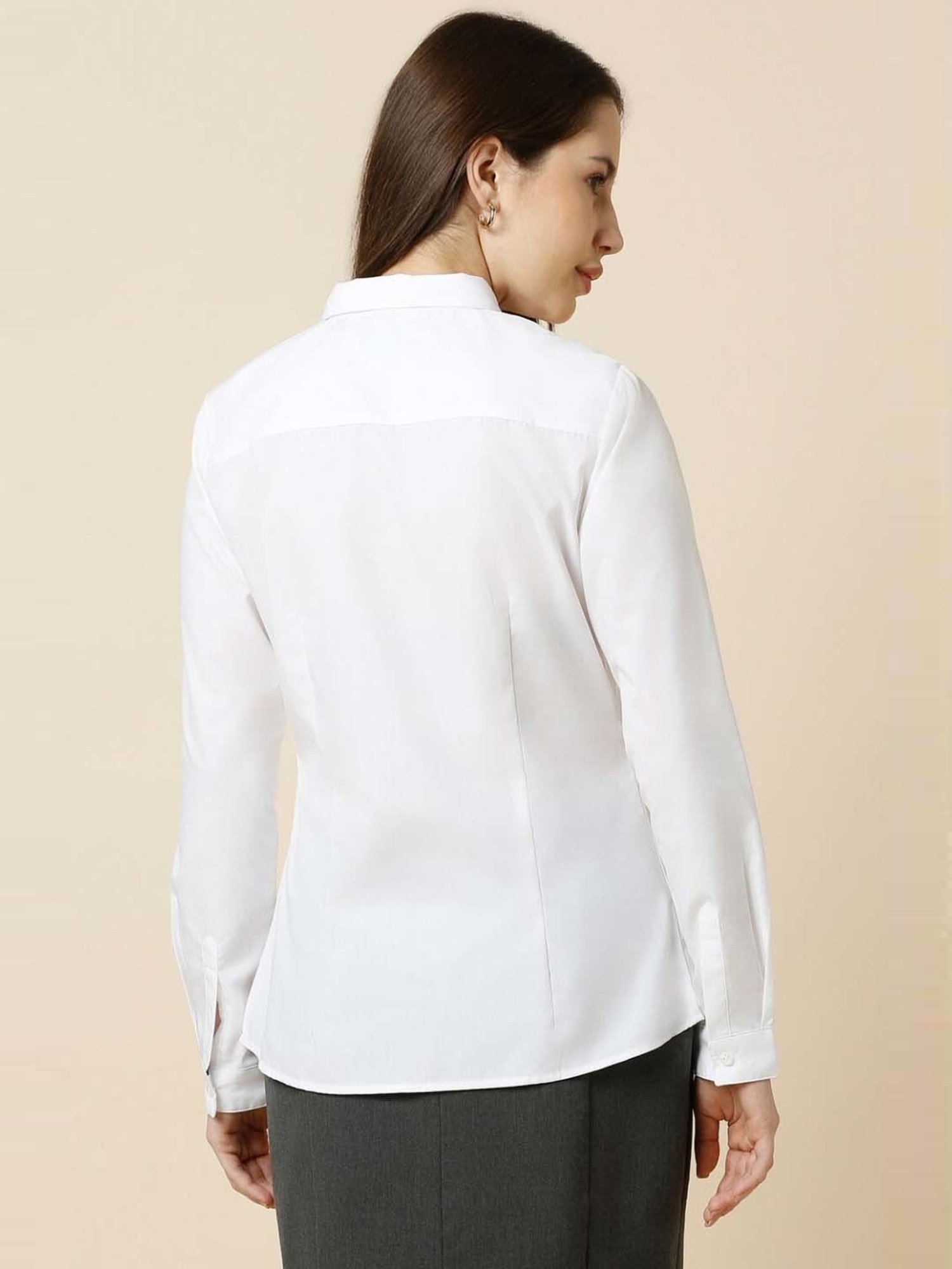 Van Heusen Maroon Plain Formal Shirt