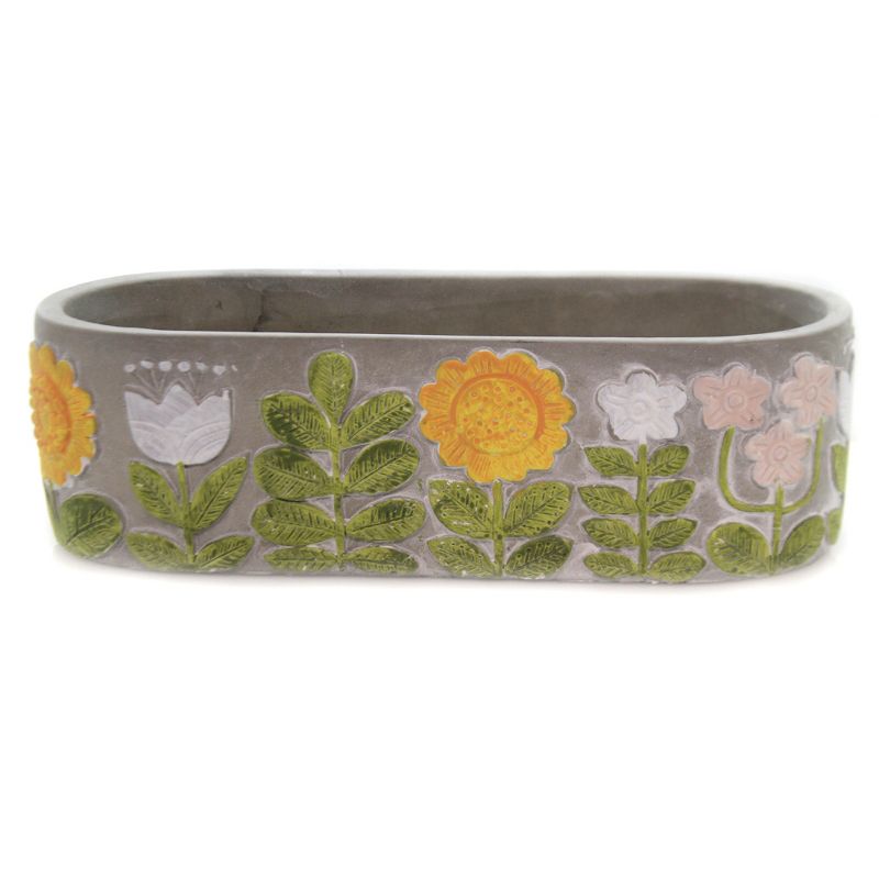 Home & Garden 3.5" Flower Field Oval Planter Sunflower Pot Tulip Flower Boston International  -  Planters