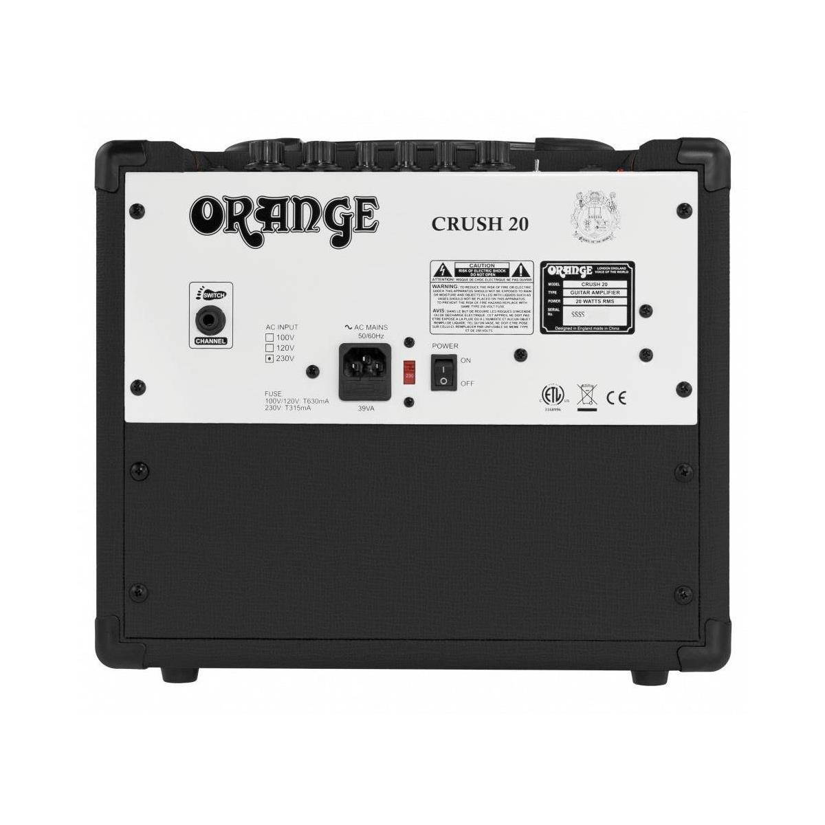 Orange crush 20 Twin-channel 20W guitar Amplifier, Black