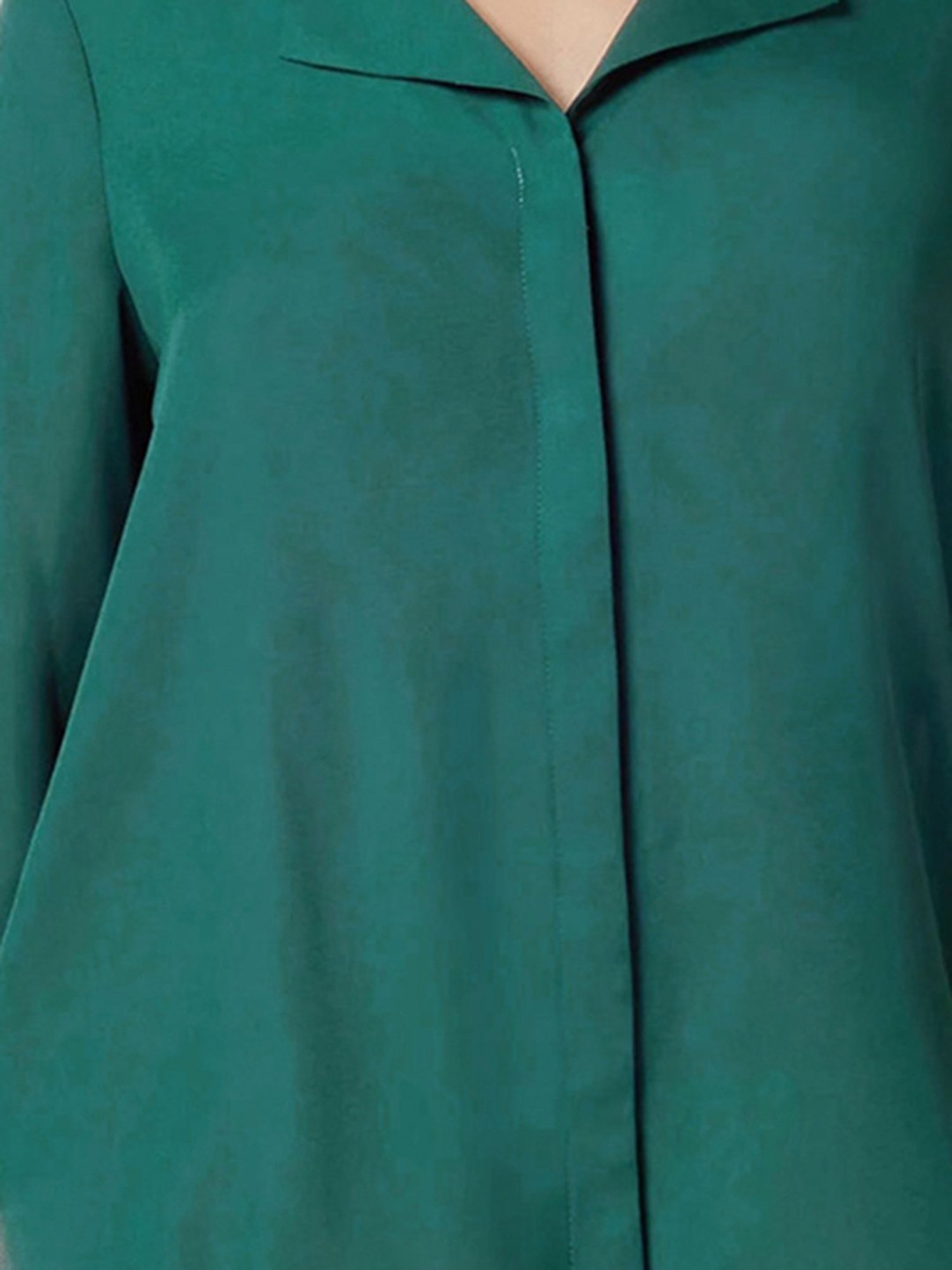 SELVIA Dark Green Regular Fit Top