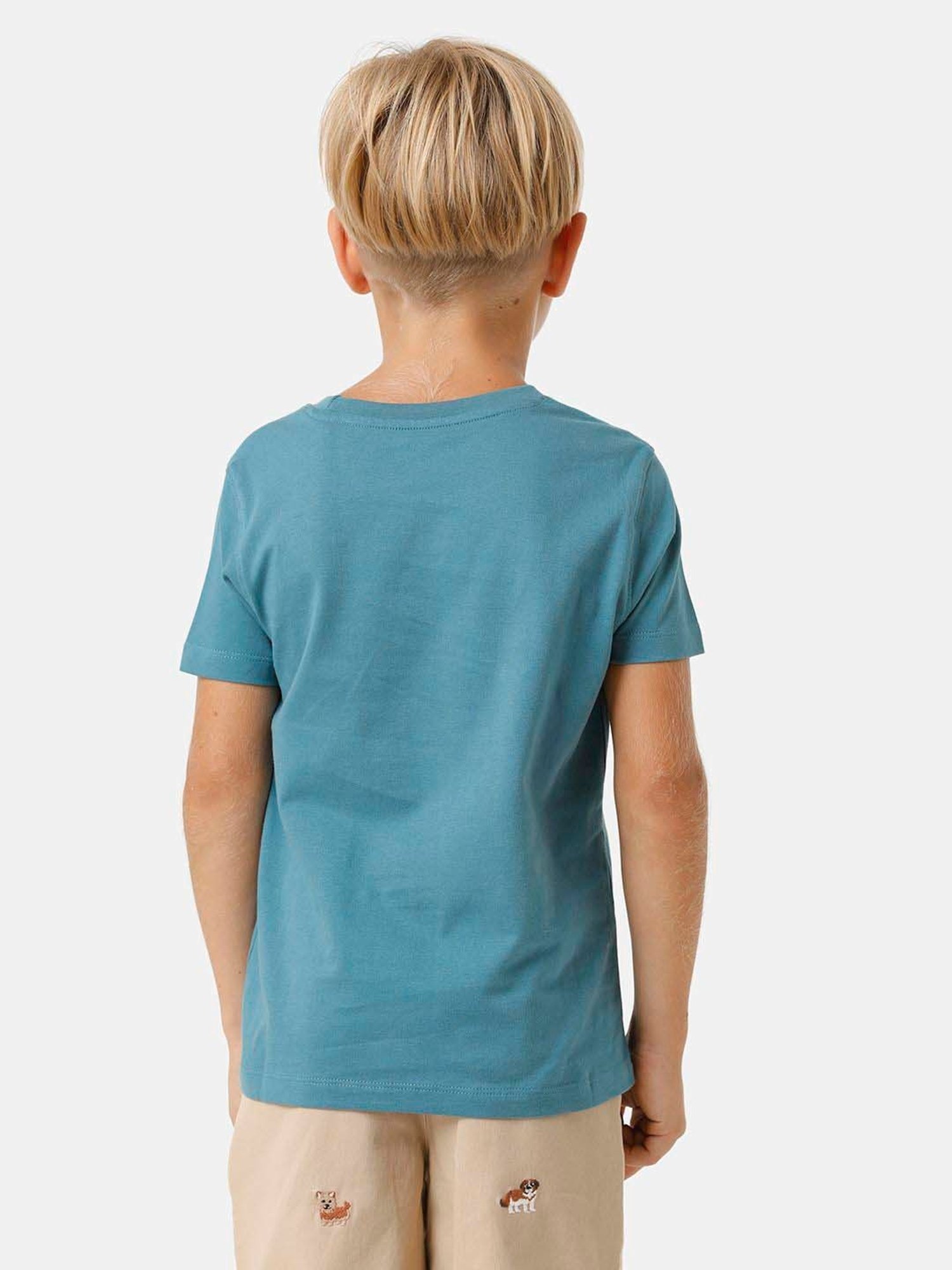 Kate & Oscar Kids Blue Cotton Printed T-Shirt