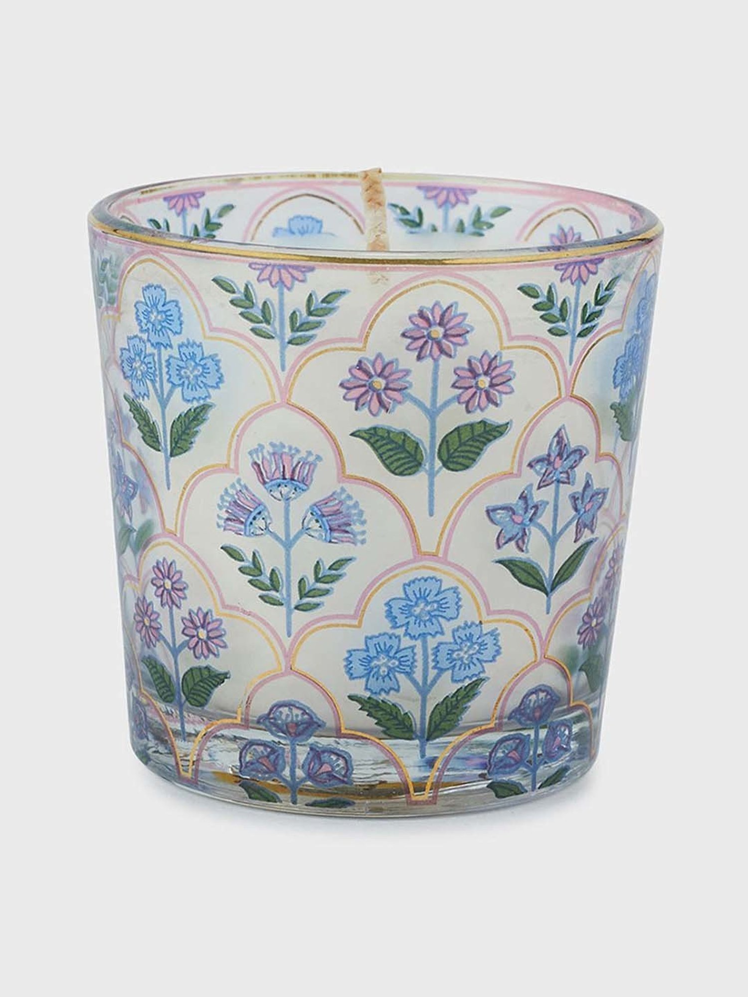 Fabindia Home Tuhi Multicolor Glass Votive Candle Holder - Set of 4