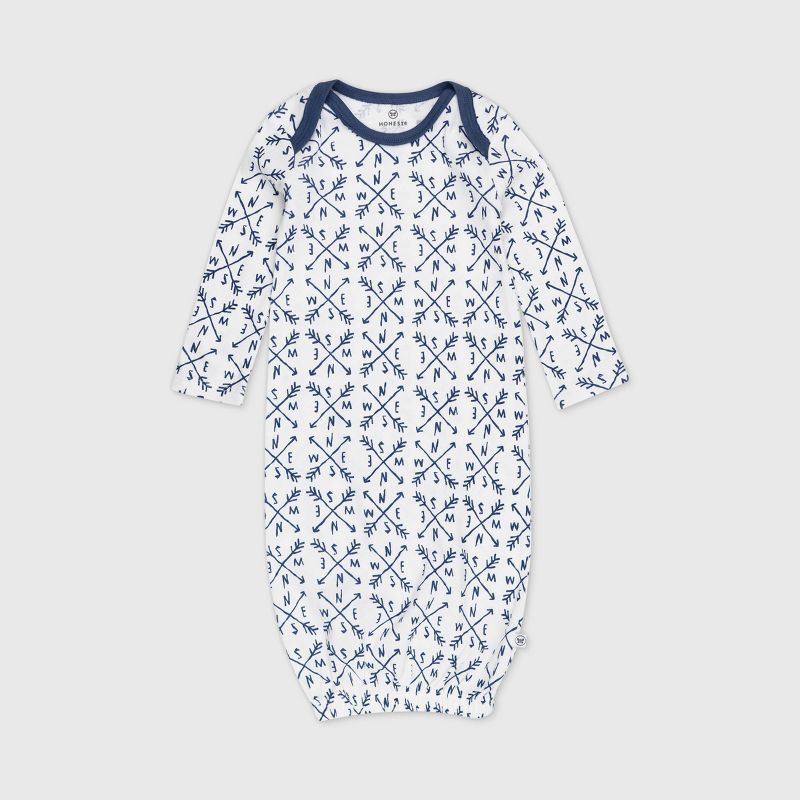 Honest Baby Boys' 2pk Organic Cotton Compass Nightgown - 0-6M