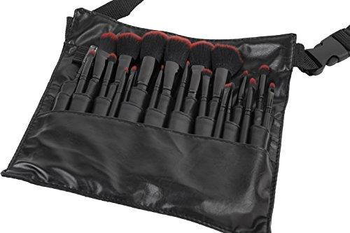 Ivation Cosmetics 20 Pieces Natural Facial Makeup Brush Set with Leather Pouch (Black)