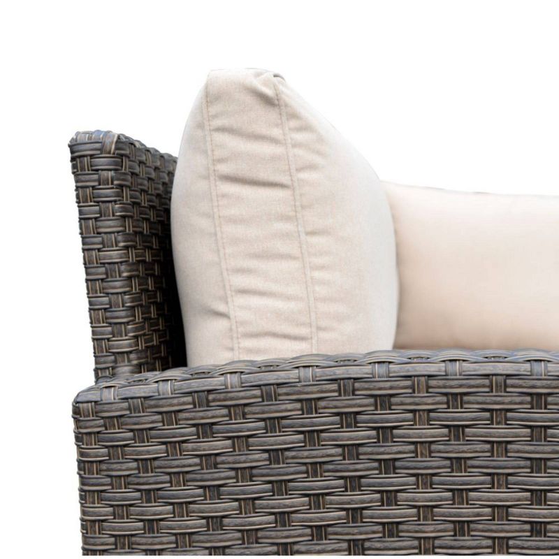 3pc Roof Top Sofa Section with Middle Chair & 1 Coffee Table - Brown - Courtyard Casual