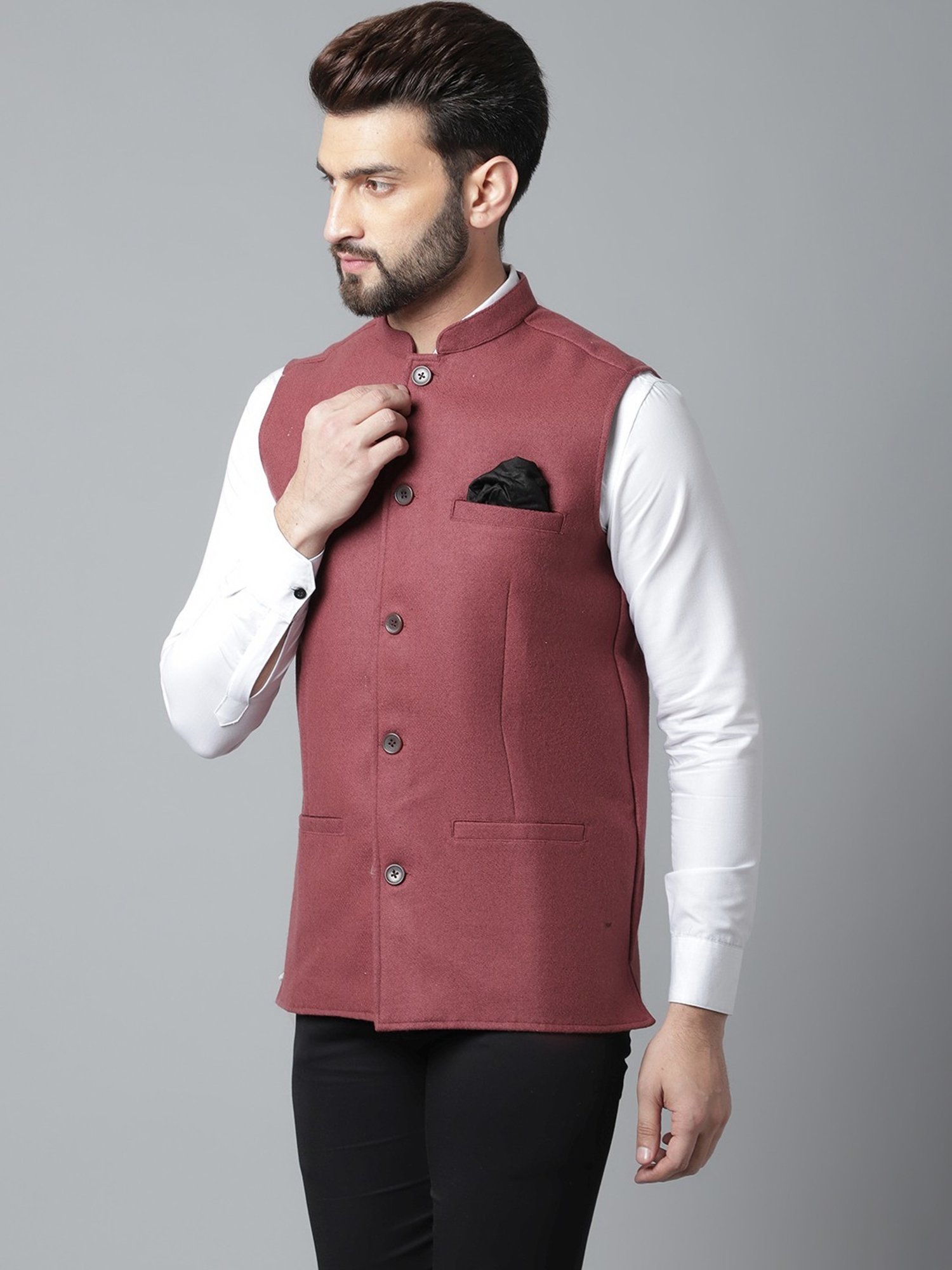 Even Brown Regular Fit Nehru Jacket
