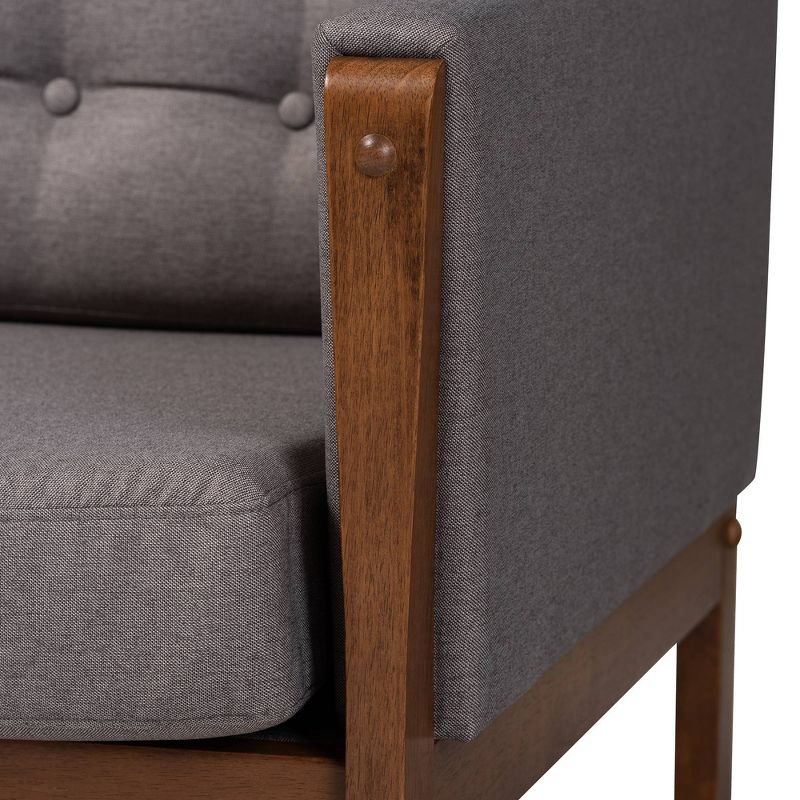 Faux Leather Accent Chair and Ottoman Charcoal Gray - EveryRoom