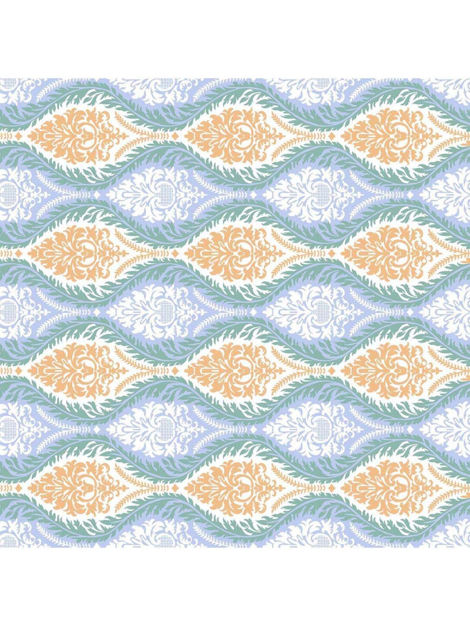 Spaces Atrium Plus Blue & Peach Cotton 210 TC Bed Sheet Set