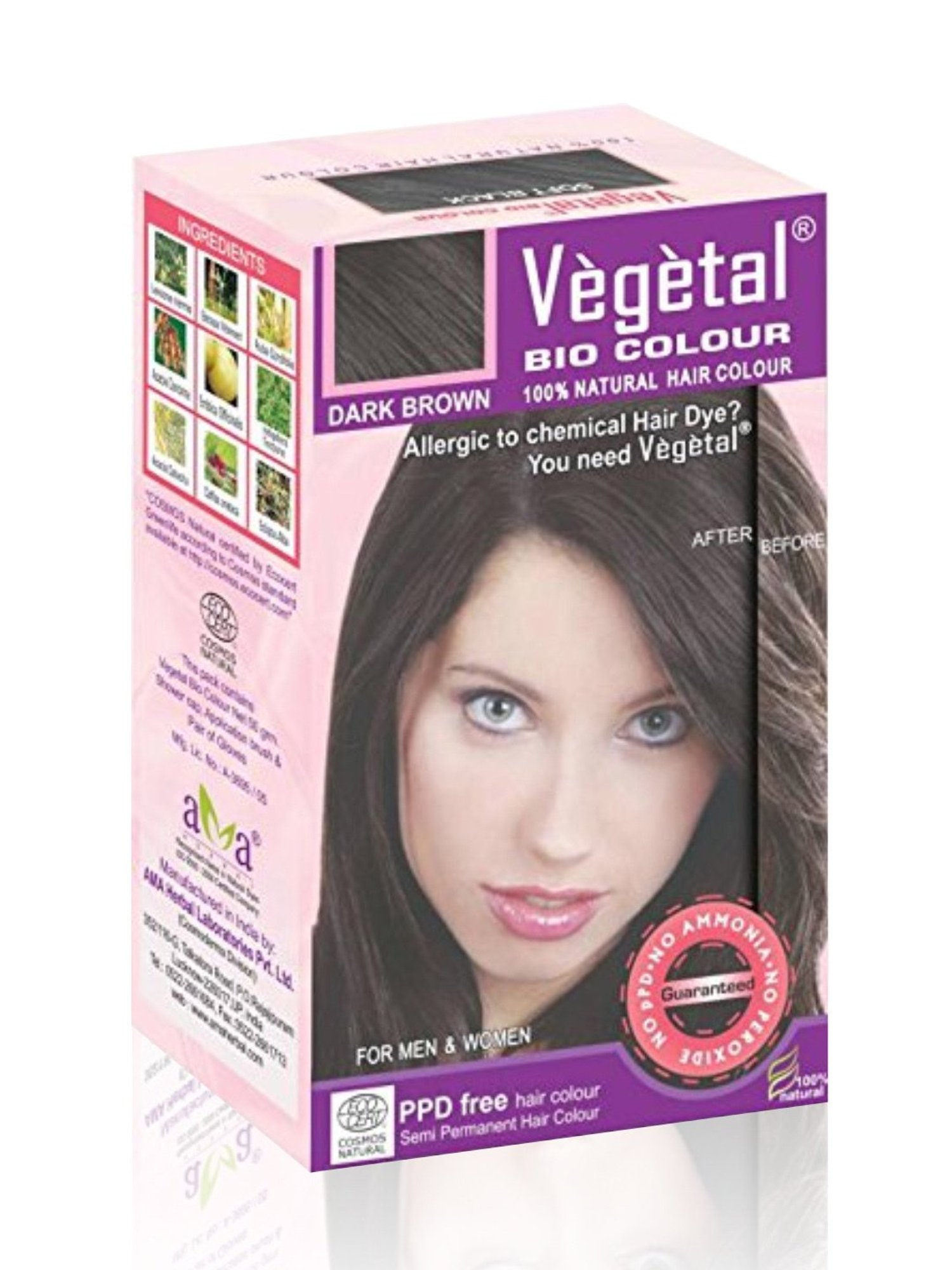 Vegetal Hair Bio Color Dark Brown - 50 gm