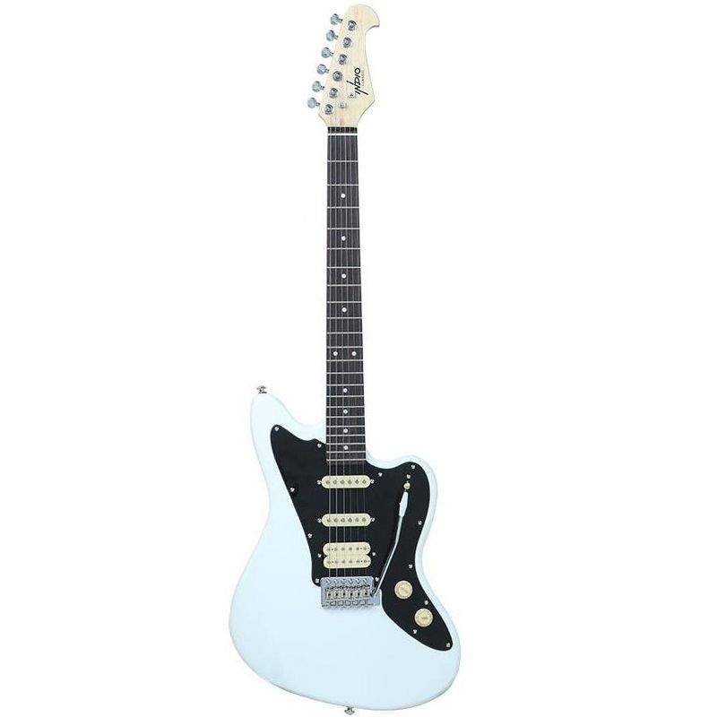 Monoprice Offset OS20 Classic Electric Guitar - White, With Gig Bag, Two Single Coils and a Humbucker - Indio Guitars