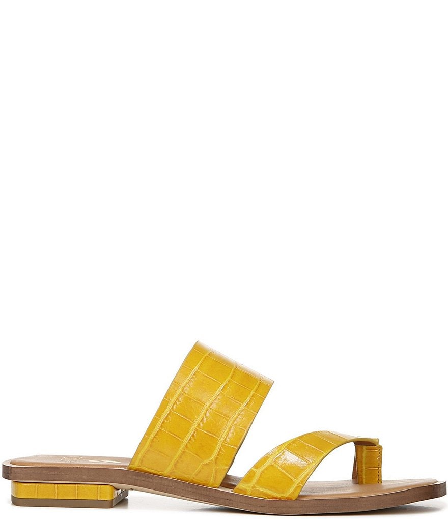 Sarto by Franco Sarto Ediana Croco Print Leather Toe Ring Square Toe Sandals