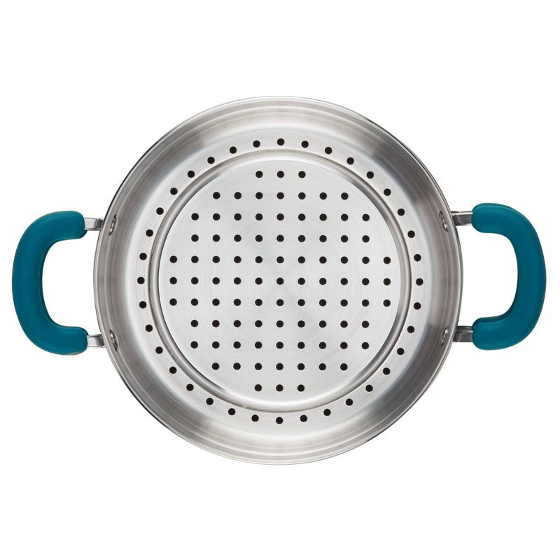 Rachael Ray Create Delicious 3qt Hard Anodized Nonstick Saute Pan with Steamer Teal Handles