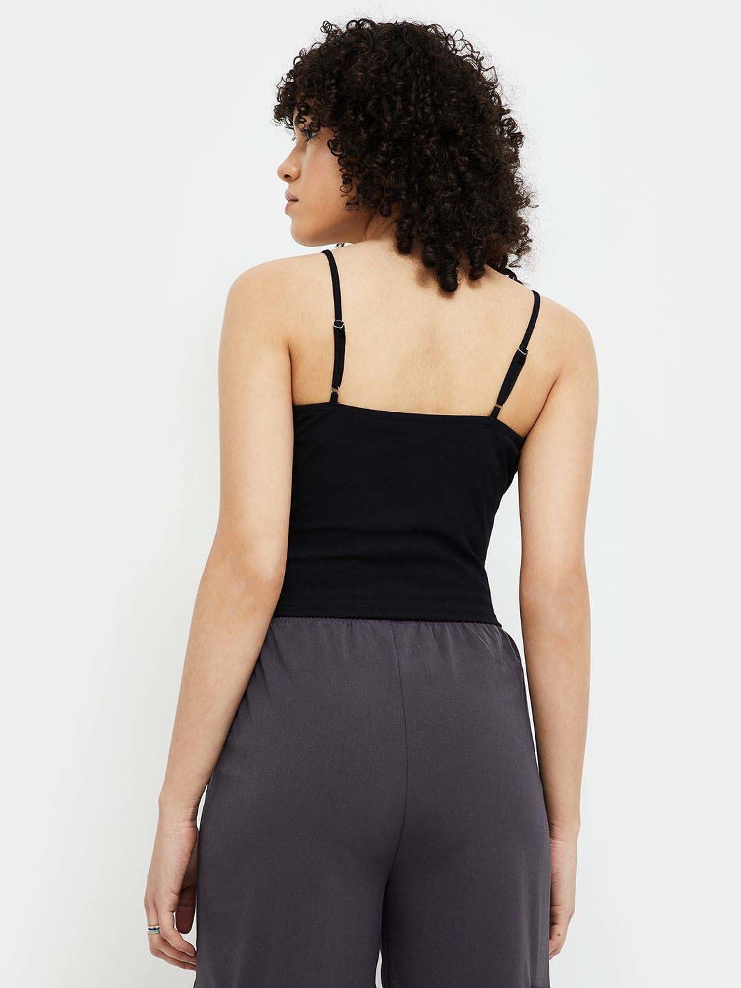 Ginger by Lifestyle Black Regular Fit Crop Top