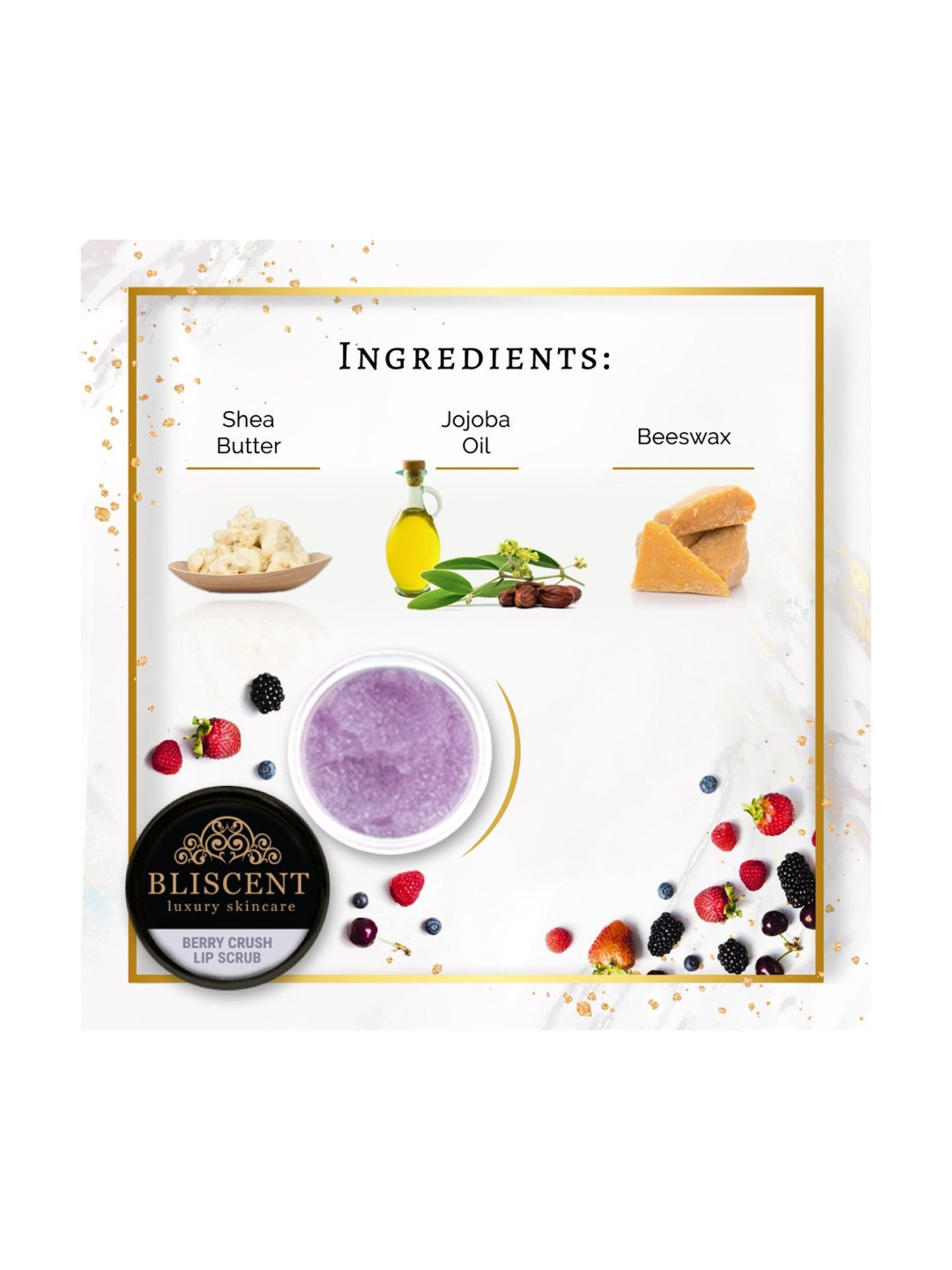 Bliscent Purple Berry Crush Lip Scrub - 10 gm