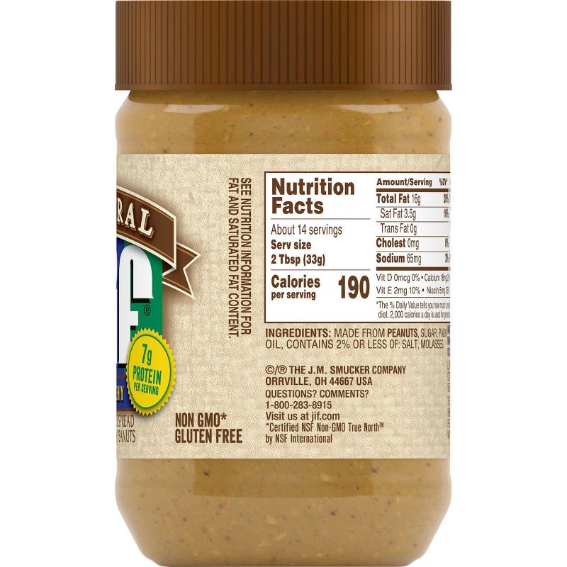 Jif Natural Crunchy Peanut Butter - 16oz
