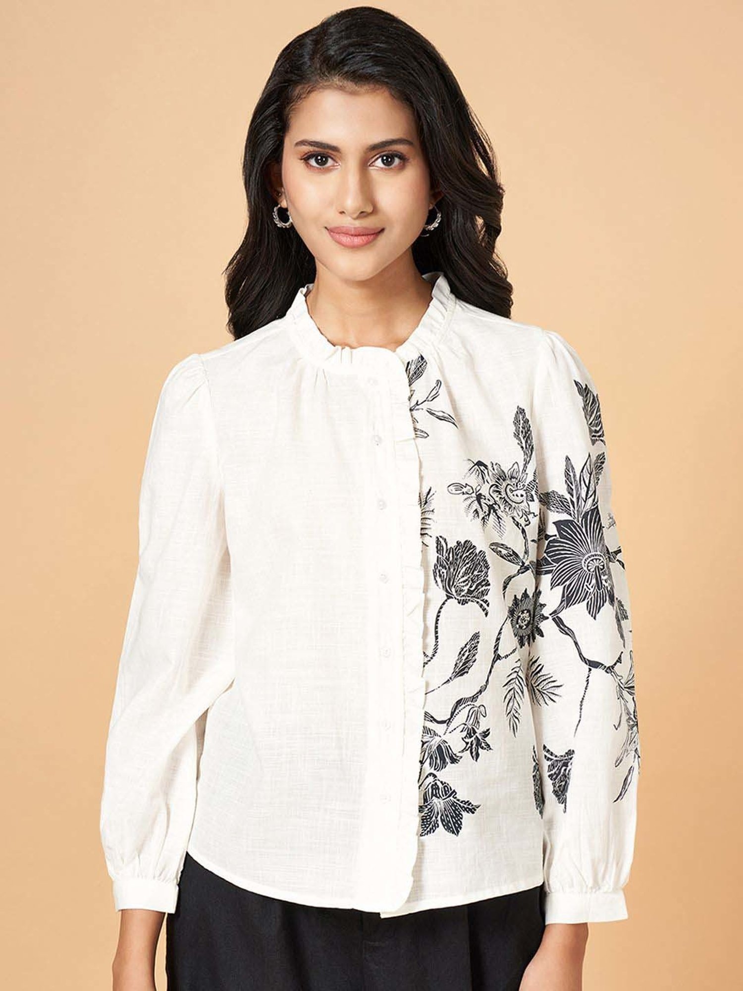 Honey by Pantaloons Off-White Printed Top