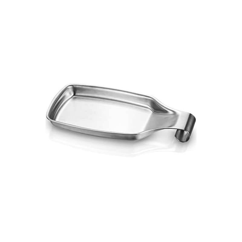 Spoon Rest Stainless Steel,  Heavy Duty Stove Spoon Holder Heavy Duty Holder for Kitchen, Spatula Ladle, Brush and Other Cooking Utensils