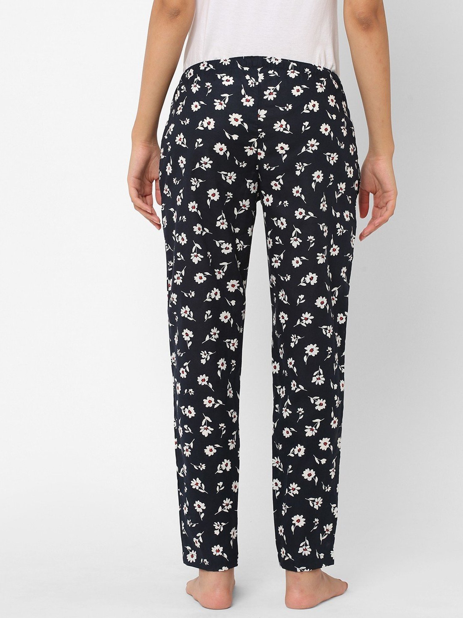 Urban Scottish Black Floral Print Lounge Pants