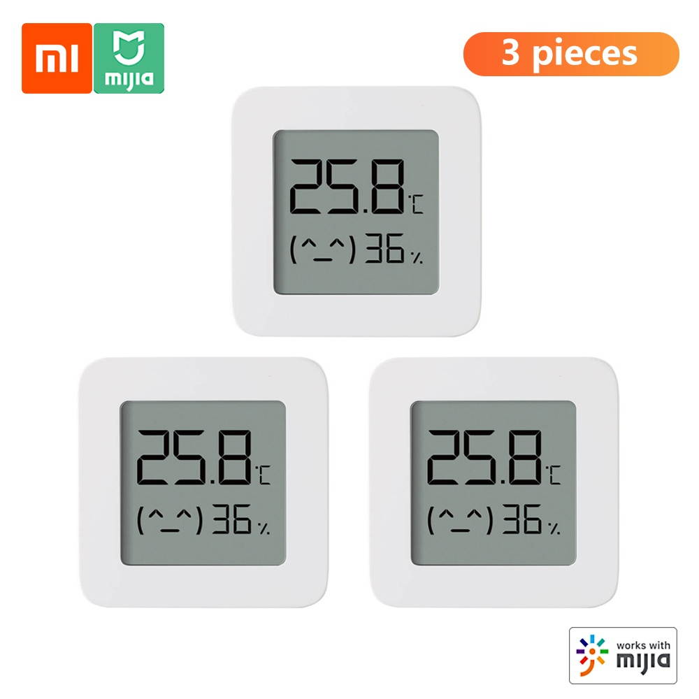 3pcs Xiaomi BT Thermometer 2 Wireless Smart Electric Digital Hygrometer Humidity Sensor Work with Mijia APP