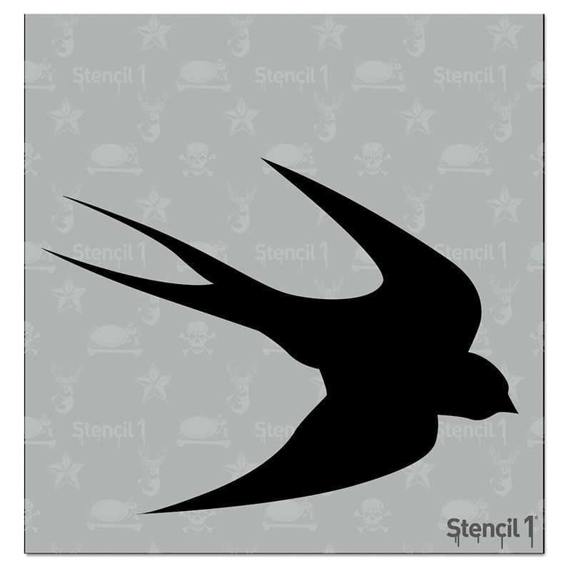 Stencil1 Tattoo Bird - Stencil 5.75" x 6"