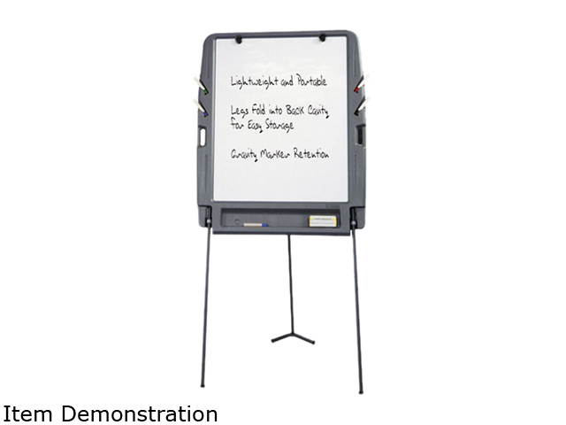 Iceberg 30227 Portable Flipchart Easel w/Dry Erase Surface, Resin, 35w x 30d x 73h, Charcoal