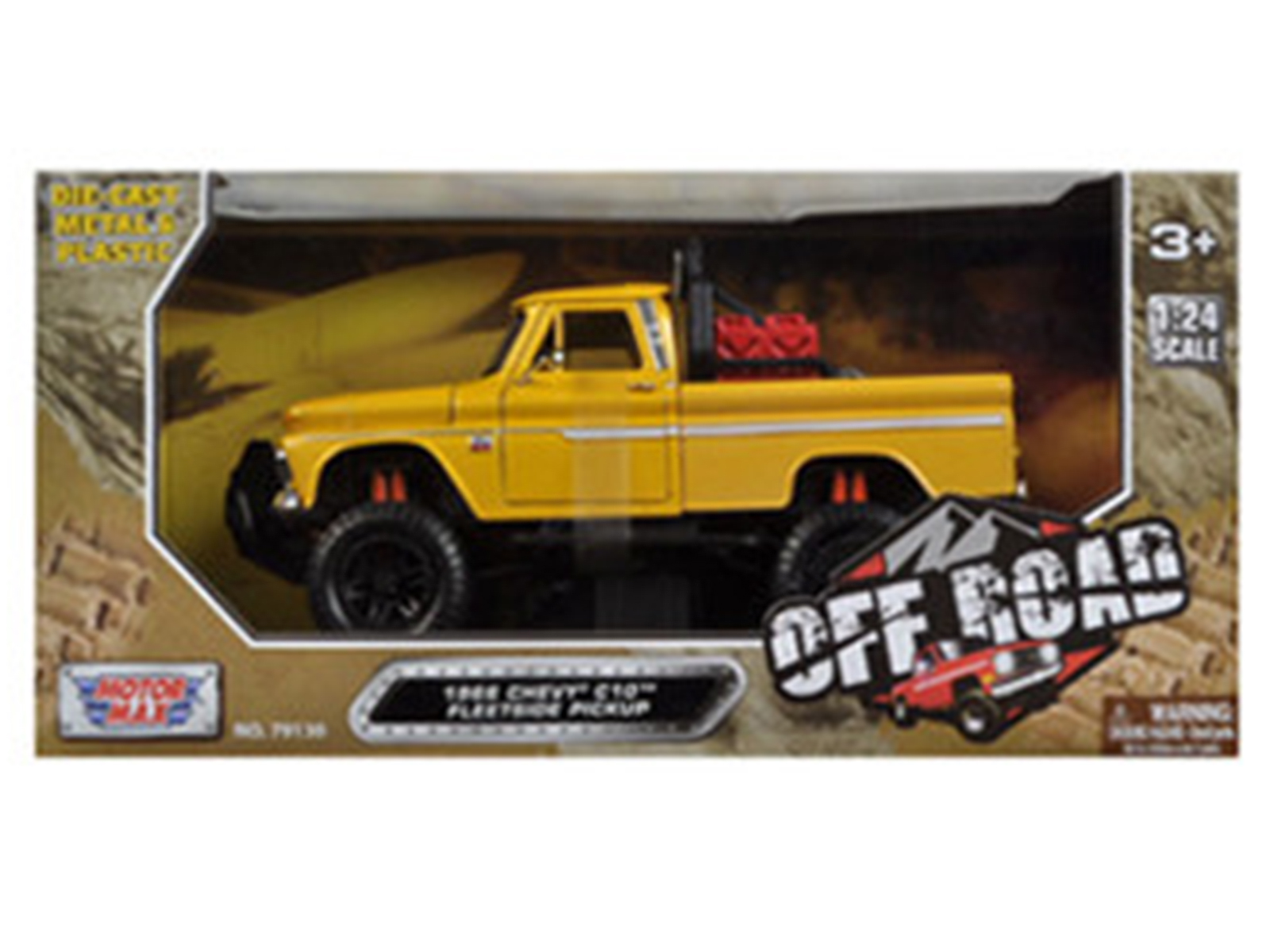 1976 Chevrolet Stepside Pickup Truck Tangier Orange with White Stripes 1/87 (HO) Scale Model Car by Classic Metal Works