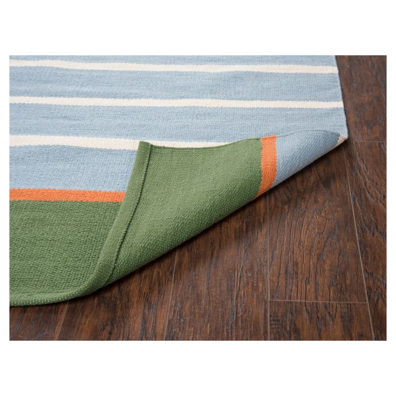 Green Multi Stripe Loomed Area Rug 4'X6' - Rizzy Home